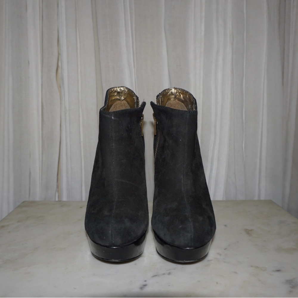 Steve Madden Black Ankle Booties with Metallic Detail